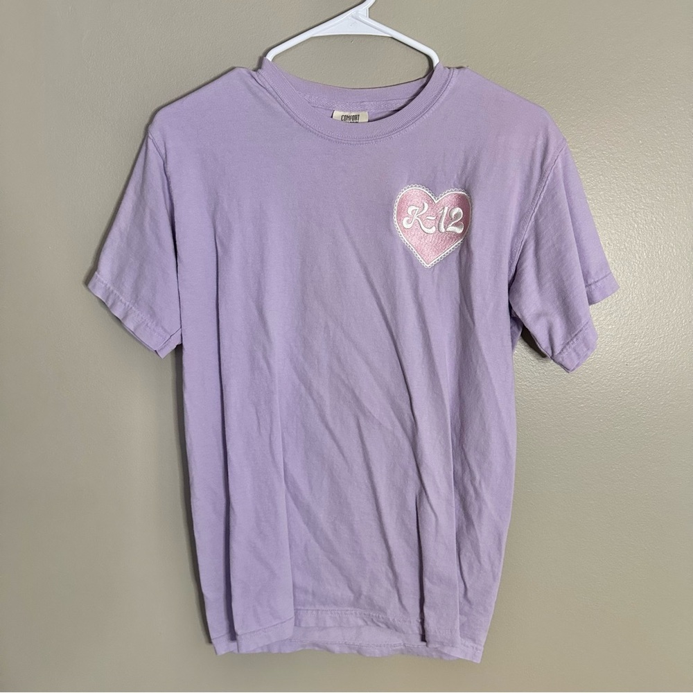 Lilac Purple Melanie Martinez K12 T-Shirt with Embroidered Heart Small